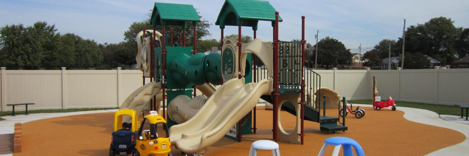 Clean, safe and modern playground for your toddlers-preschoolers!